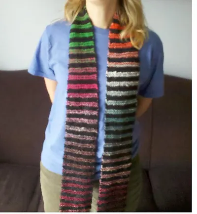 Easy 18-Stitch 4-Row Noro Garter Striped Scarf