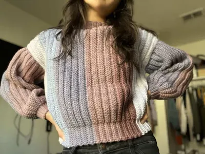 Easy Crochet Ribbed Sweater
