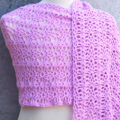 Easy Pineapple Rectangle Shawl Free Crochet Pattern
