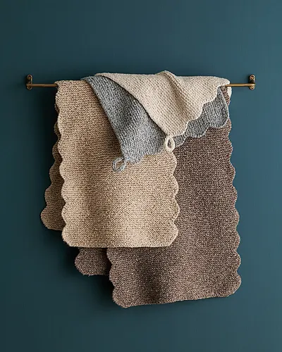 Easy Scalloped Washcloth + Hand Towels