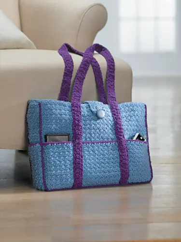 Eight-Pocket Two-Tone Carryall Tote