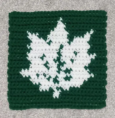 Fall Leaf Colorwork Blanket Square