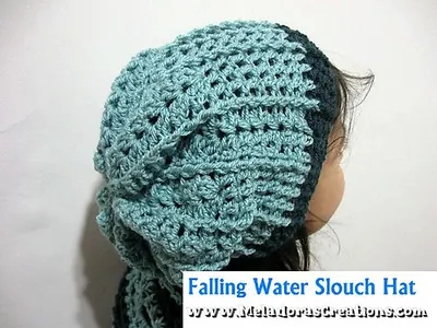 Falling Water Slouch Hat - V stitch Slouch Hat