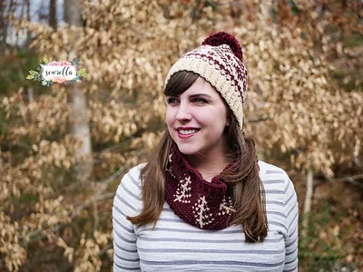 Faux Knit Fair Isle Toque & Cowl