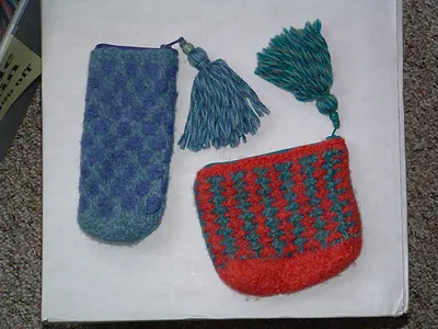Felted Glasses Case and Make-up Bag - Pattern Six