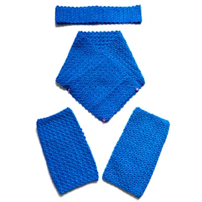 Fingerless Gloves, Cowl and Headband Set