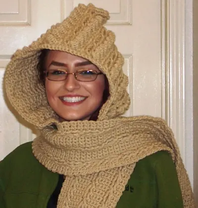 Fisherman Cable Hoodie Scarf