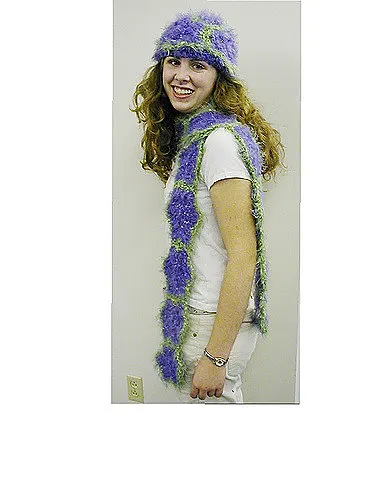 Flower Motif Scarf and Hat