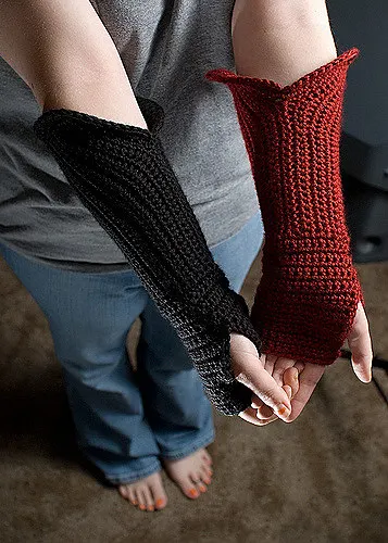 Gauntlet Style Fingerless Gloves