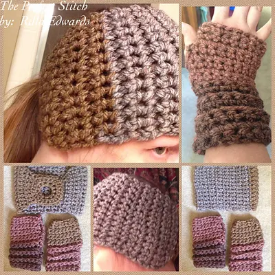Ginger Spice Ponytail Ear Warmer & Gloves