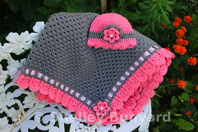 Granny Square and Ribbon Baby Blanket