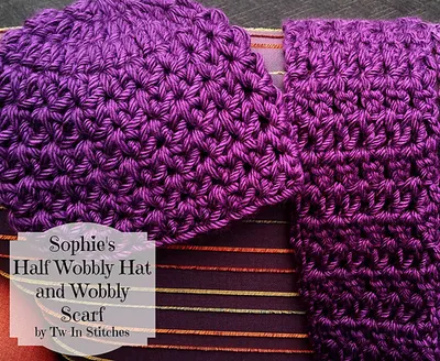 Half Wobbly Hat and Scarf Set