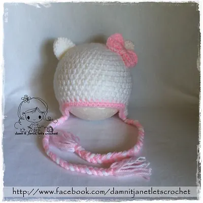 Hello Kitty Earflap Beanie - Newborn to Toddler sizes