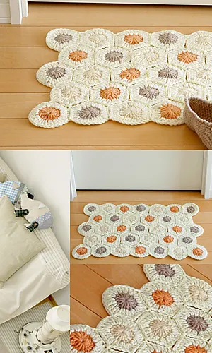 Hexagon Motif Bathmat