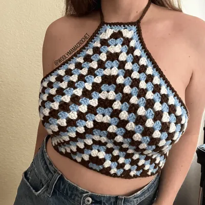 High Neck Granny Halter Top | Free Crochet Pattern