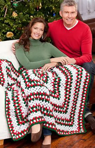 Holiday Granny Square Throw