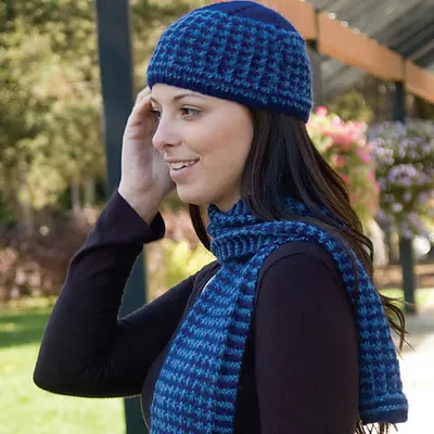 Houndstooth Hat & Scarf