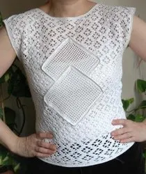 Lace Summer Top with Filet Inserts