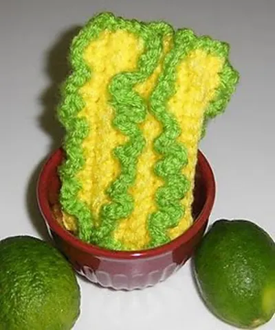 Lemon-Lime Wavy Tawashi (Scrubber)