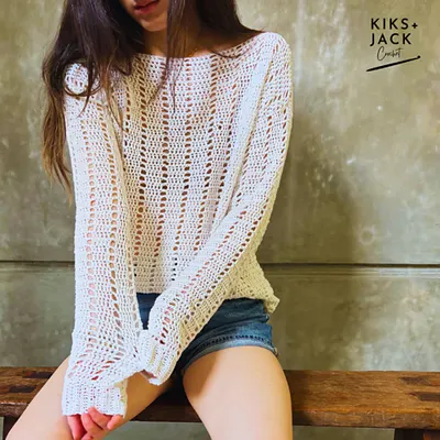 Light & Easy Long Sleeve Crochet Top