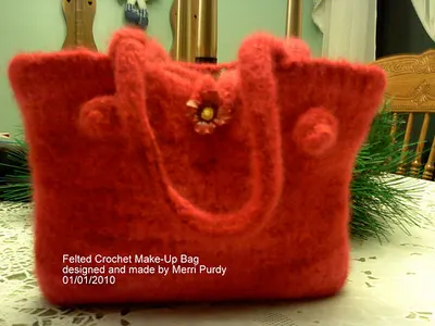 Little Red Felted Make-up Bag