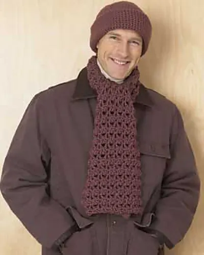 Man's Hat and Scarf Set