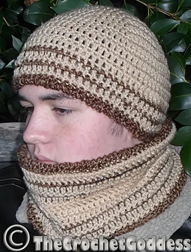 Men's Reversible Hat and Cowl Set