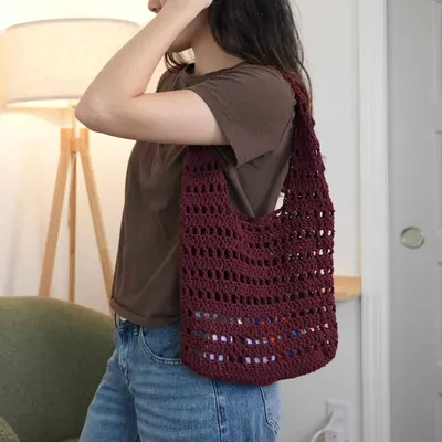 Mesh Crochet Tote Bag