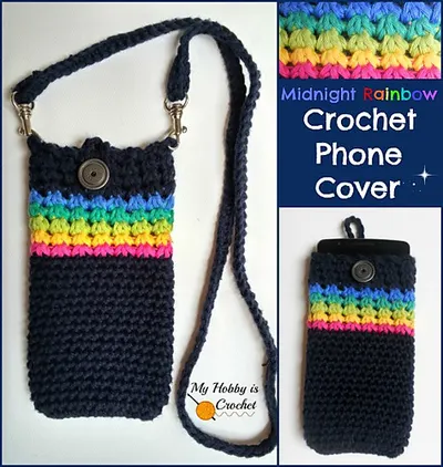 Midnight Rainbow Phone Cover with detachable strap