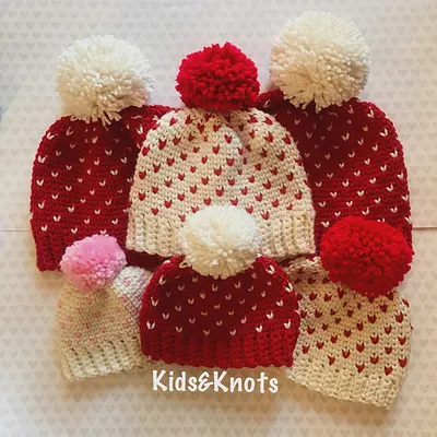 Mini Heart Knit Look
