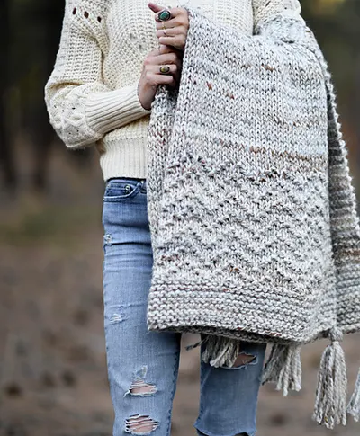 Modern Mountain Throw Blanket