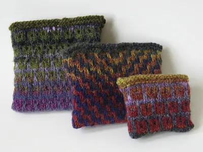 Mosaic Knitted Pouches