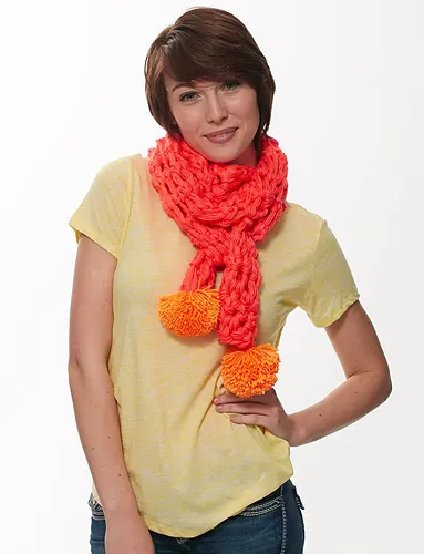 Neon Finger Crochet Scarf