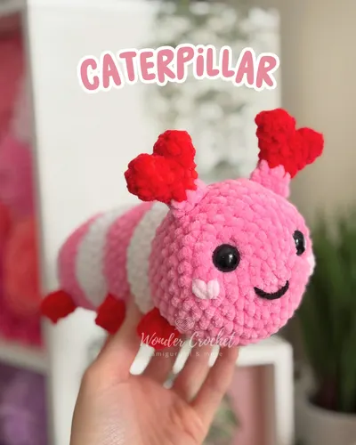 No-Sew Caterpillar "Lovebug" Plush Crochet Pattern - Amigurumi