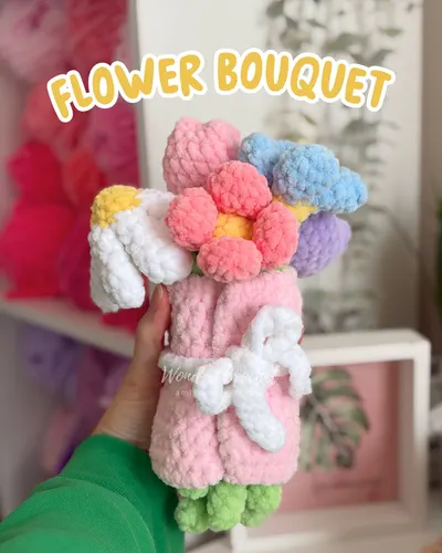 No-Sew Flower Bouquet Free Crochet Pattern
