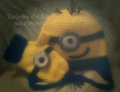 One Eyed Yellow Man Hat and Mittens (Minion Inspired)