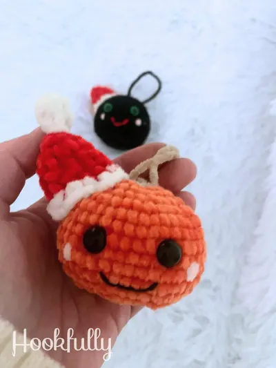 Orange And Coal Christmas Ornaments