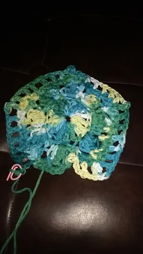 Orange Granny Square Washcloth