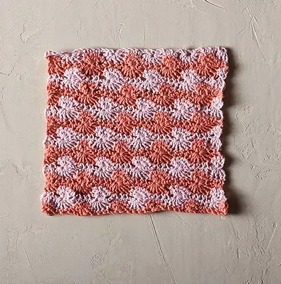 Peach Margot Crochet Dishcloth