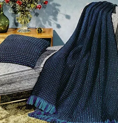 Peacock Afghan and Pillow