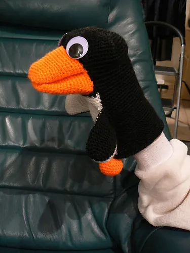 Penguin puppet (Mr Flibble)