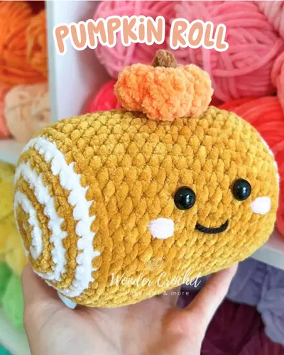 Pumpkin Roll Plush Free Crochet Pattern