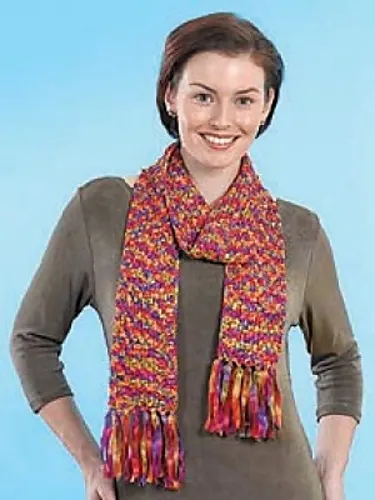 Rainbow Ribbon Scarf #30333 (crochet)