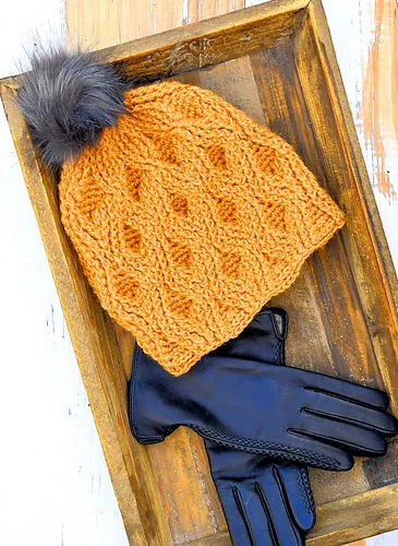 Raised Diamonds Beanie