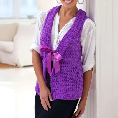 Red Heart Crochet Stunning Vest