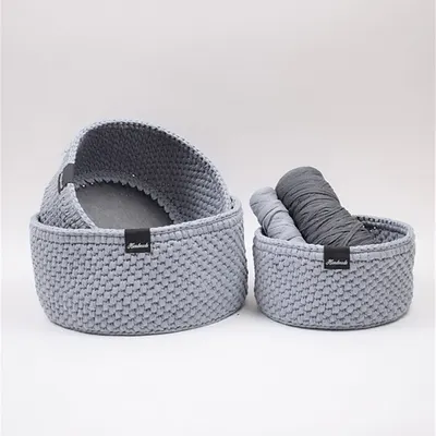 Ribbon Basket - Round Leather Base