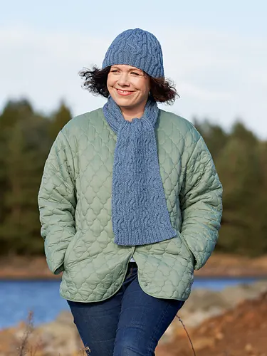 Riley Wavy Cables Hat & Scarf