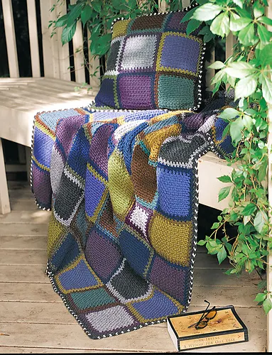 Rustic Patchwork Afghan & Pillow
