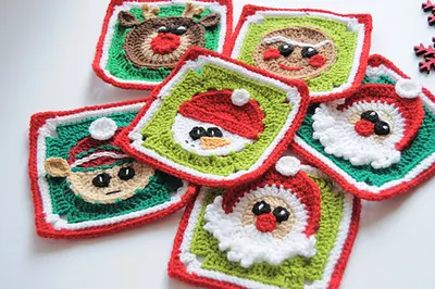Santa Claus Christmas Blanket Squares