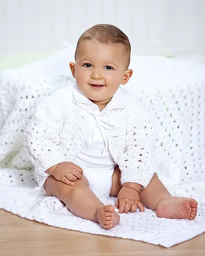 Shell Stitch Christening Set
